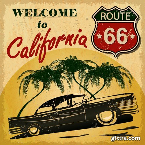 Retro Car Posters, 25xEPS Retro Car Posters, 25xEPS