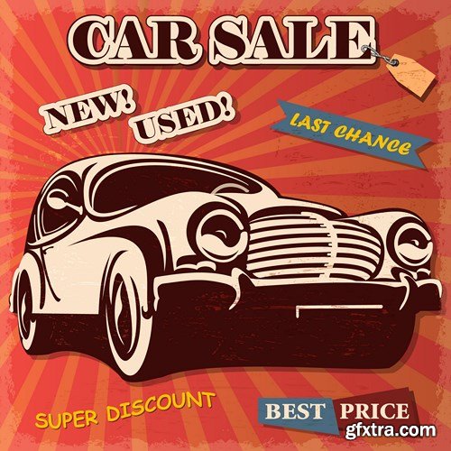 Retro Car Posters, 25xEPS Retro Car Posters, 25xEPS
