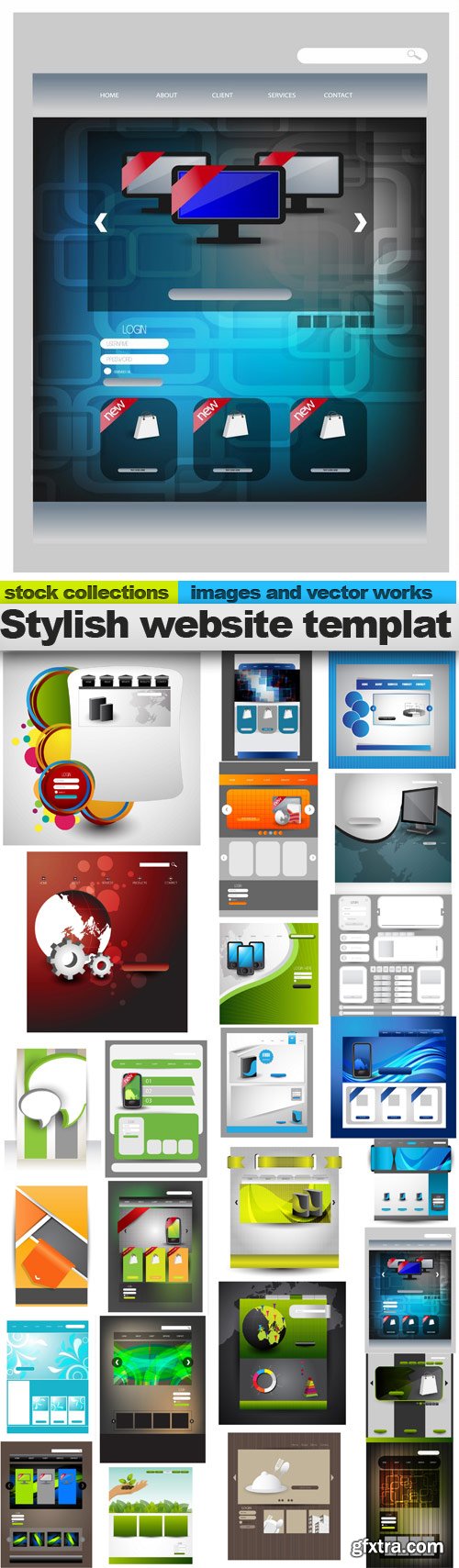 Stylish website templat,25 x EPS Stylish website templat,25 x EPS