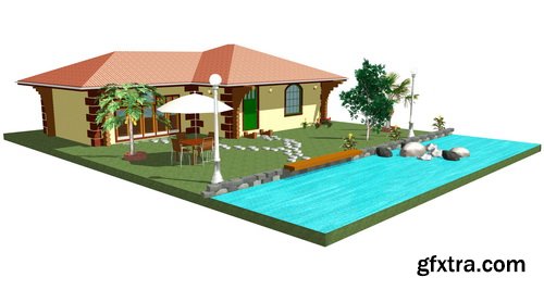 3D Renders of House & Garden 50xJPG 3D Renders of House & Garden 50xJPG