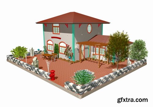 3D Renders of House & Garden 50xJPG 3D Renders of House & Garden 50xJPG