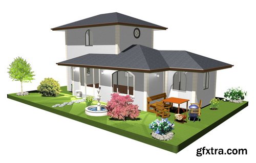 3D Renders of House & Garden 50xJPG 3D Renders of House & Garden 50xJPG