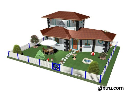 3D Renders of House & Garden 50xJPG 3D Renders of House & Garden 50xJPG
