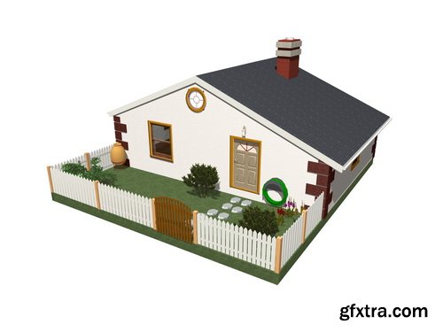 3D Renders of House & Garden 50xJPG