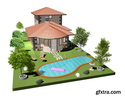 3D Renders of House & Garden 50xJPG 3D Renders of House & Garden 50xJPG