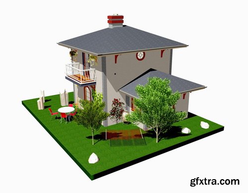 3D Renders of House & Garden 50xJPG 3D Renders of House & Garden 50xJPG
