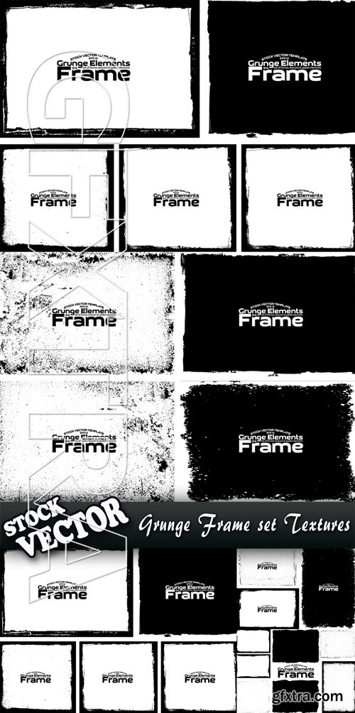 Stock Vector - Grunge Frame set Textures