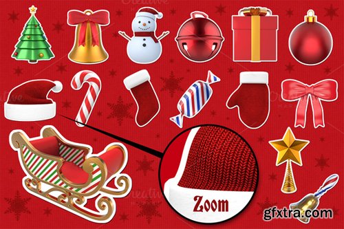 Christmas Stickers 3D