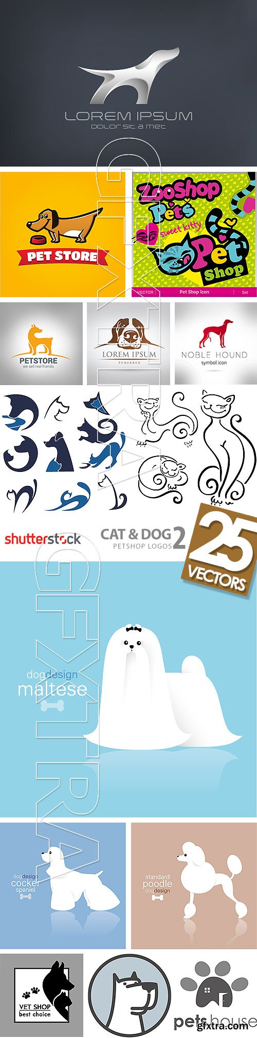 Cat &amp; Dog Petshop Logos 2, 25xEPS