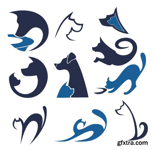 Cat &amp; Dog Petshop Logos 2, 25xEPS