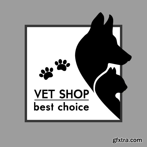Cat &amp; Dog Petshop Logos 2, 25xEPS