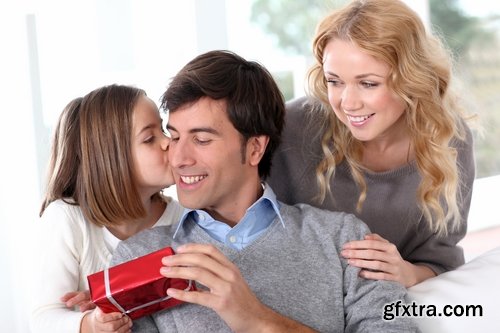 Collection of happy family with gifts 25 UHQ Jpeg