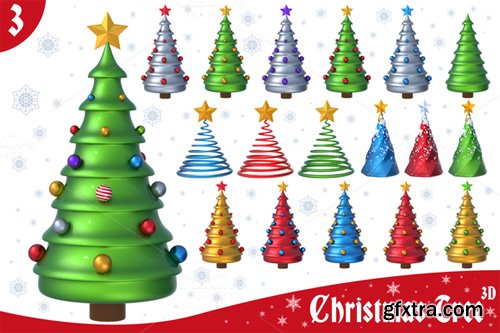 Christmas Tree 3D Set 3