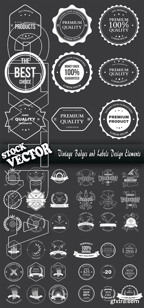 Stock Vector - Vintage Badges and Labels Design Elements