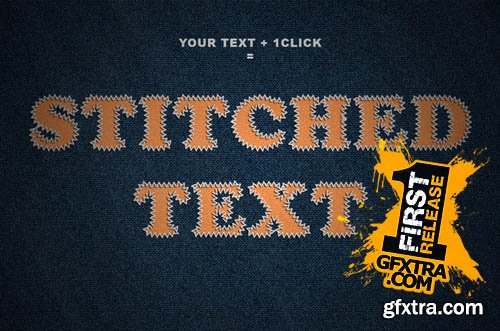 Stiched text action - Creativemarket 125921