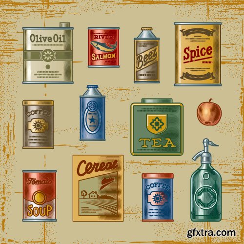 Vintage Natural Food Labels 25xEPS Vintage Natural Food Labels 25xEPS