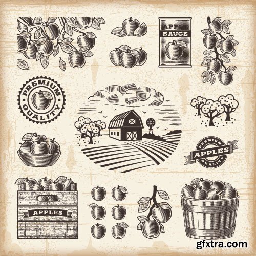 Vintage Natural Food Labels 25xEPS Vintage Natural Food Labels 25xEPS