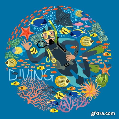 Collection of images of diving 25 Eps