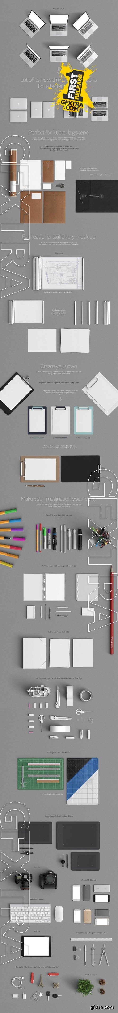 Header &amp; Stationery Mock Up Creator - Creativemarket 126175