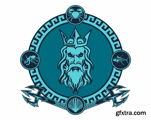 Collection of vector images of Poseidon 25 Eps