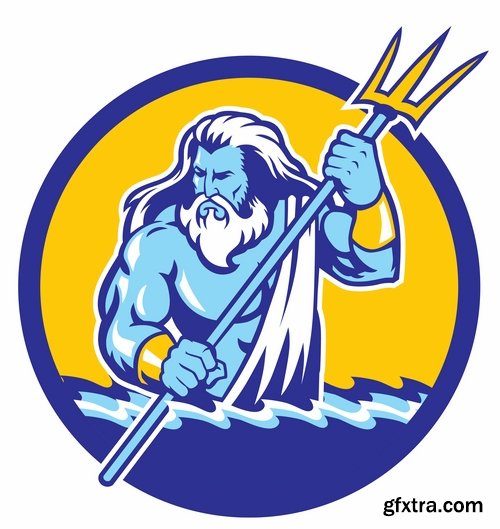 Collection of vector images of Poseidon 25 Eps