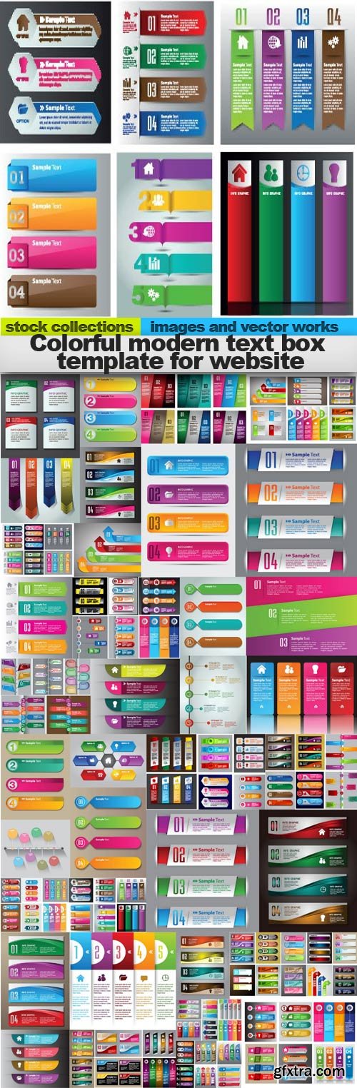 Colorful modern text box template for website,38 x EPS Colorful modern text box template for website,38 x EPS
