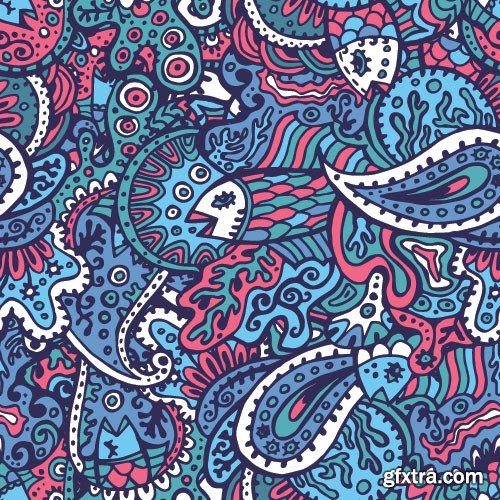 Seamless Marine &amp; FishTextures 25xEPS