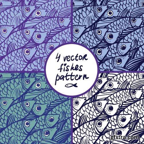 Seamless Marine &amp; FishTextures 25xEPS