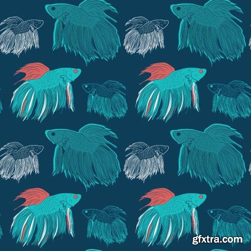 Seamless Marine &amp; FishTextures 25xEPS