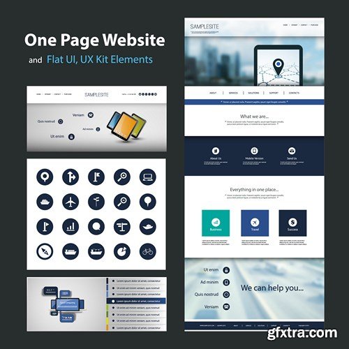 SS Website Template and Different Header Designs, 25xEPS