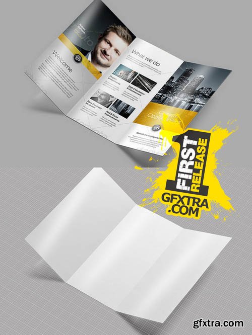 Tri Fold / Brochure / Mock-Up 2 - Creativemarket 128466