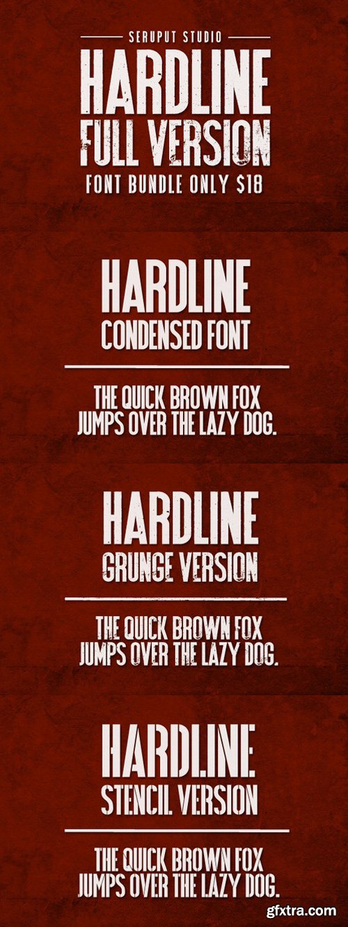 Hardline Font Bundle $18