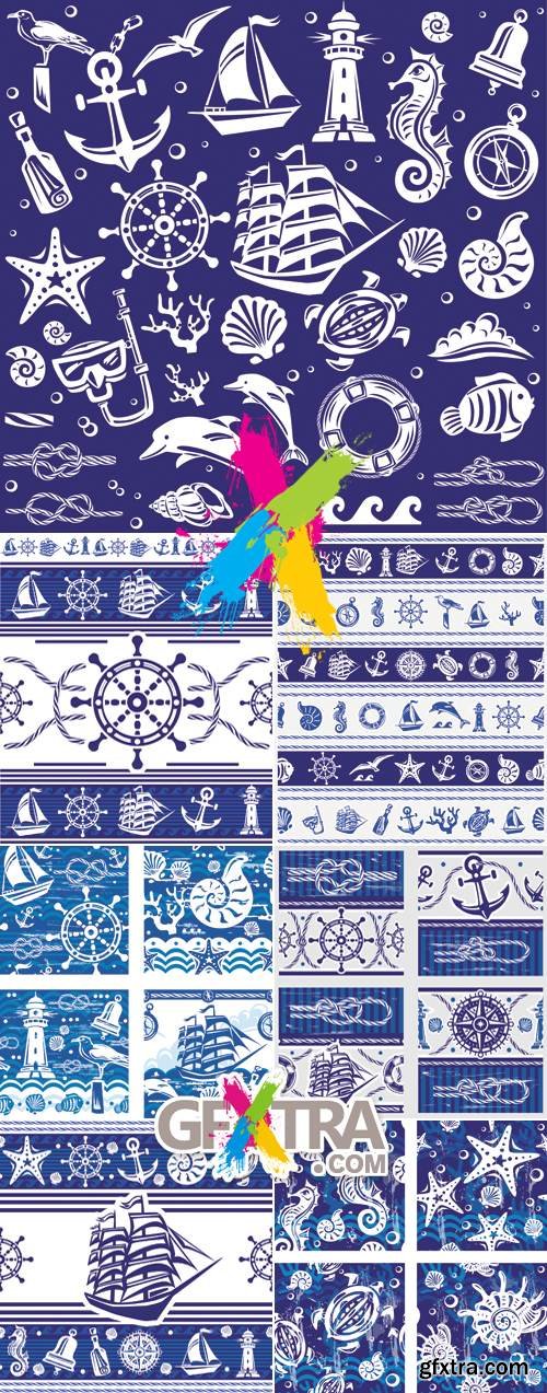 Blue Nautical Backgrounds Vector