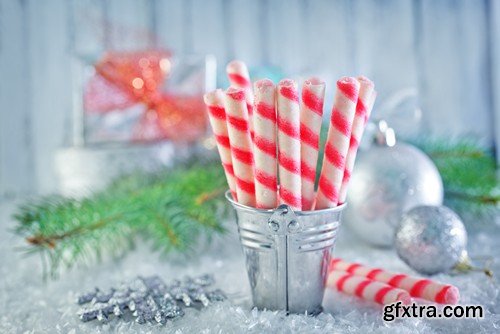 Stock Photos - Christmas And New Year Candies, 25xJPG
