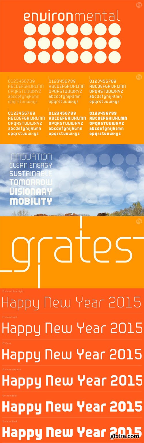 Environ Fonts Family 6xOTF $89