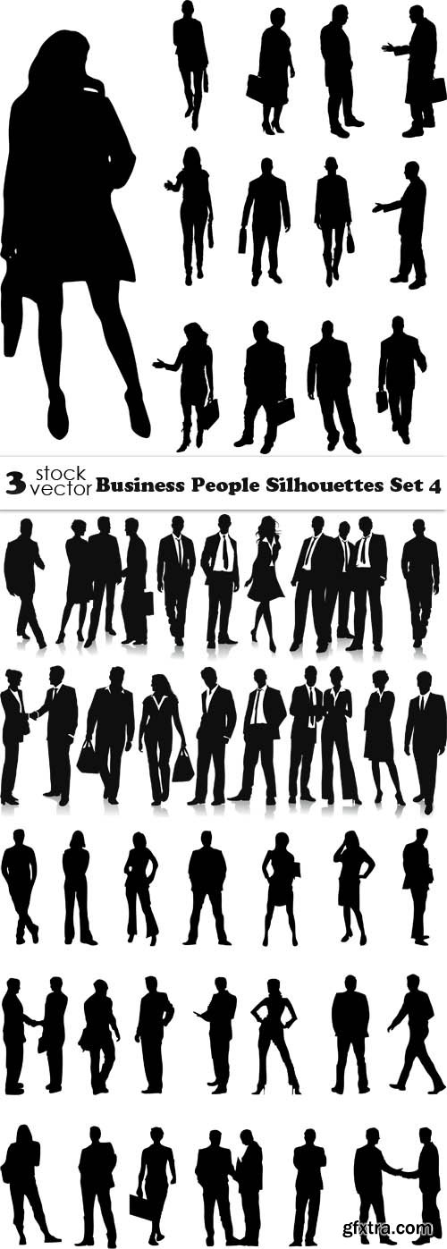 Vectors - Business People Silhouettes Set 4