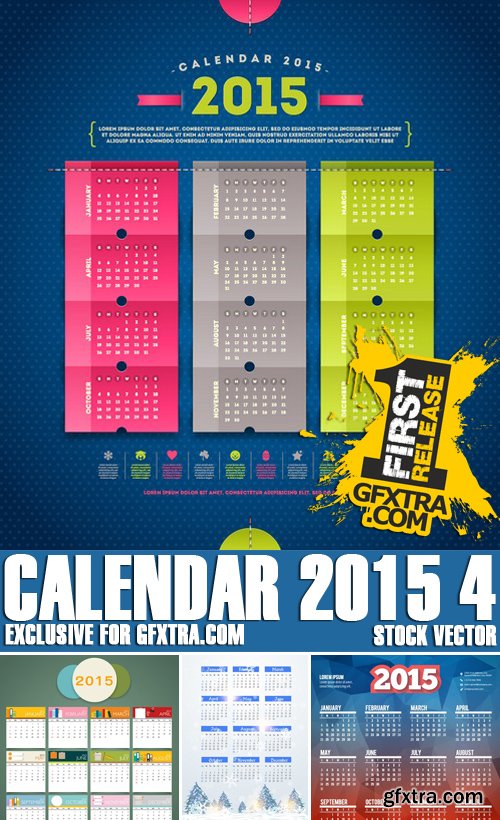 Stock Vectors - Calendar 2015 4, 25xEPS