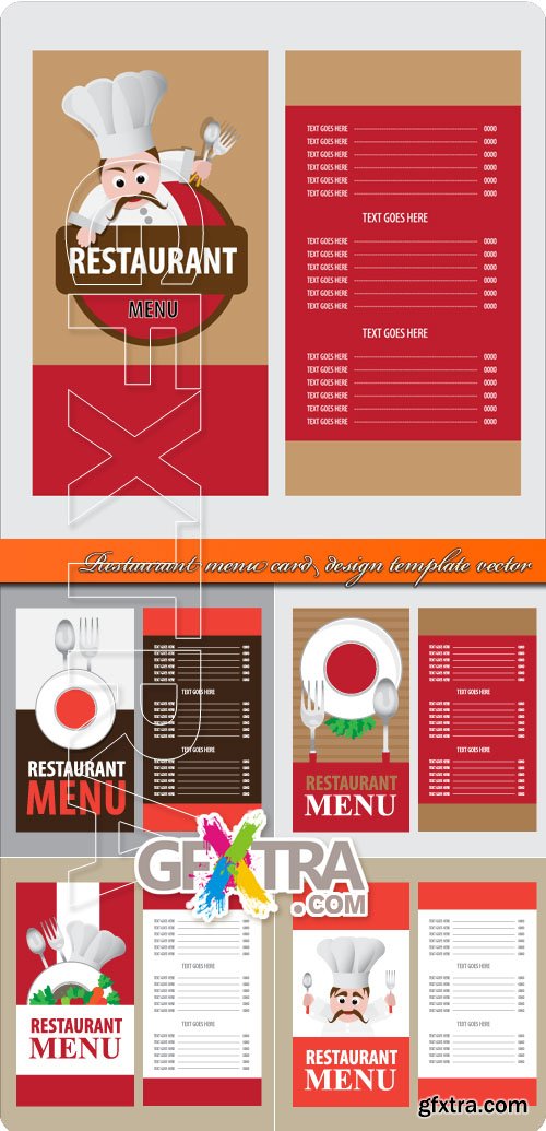 Restaurant menu card design template vector