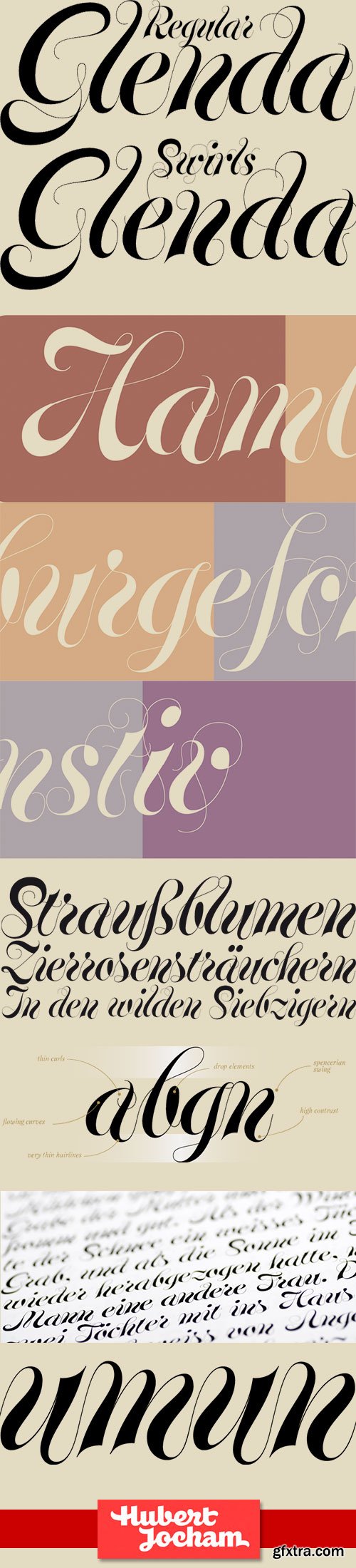 Glenda Font Family 2xOTF - Hubert Jocham &euro;78