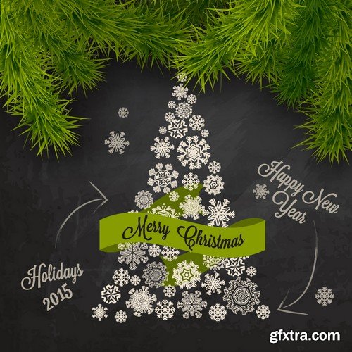 Stock Vectors - Merry Christmas Background 6, 25xEPS