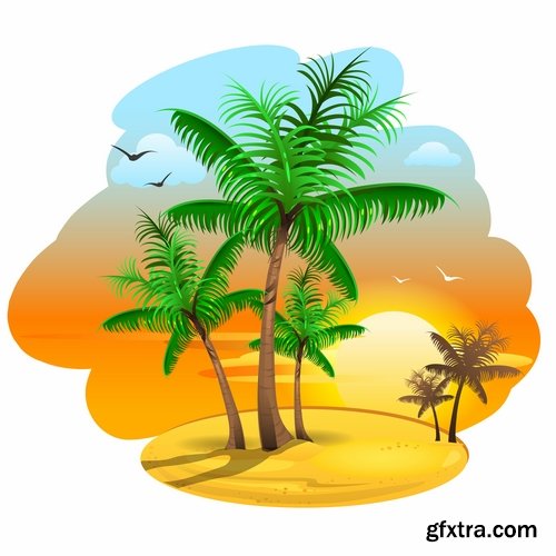 Collection of images of the islands vector image 25 Eps