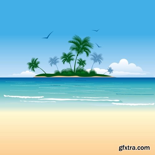 Collection of images of the islands vector image 25 Eps