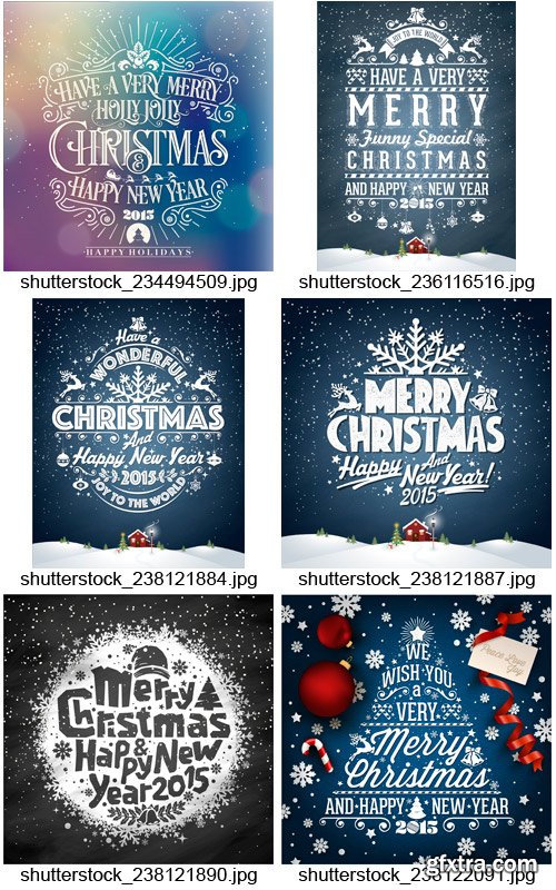 Amazing SS - Typography Christmas Cards, 25xEPS