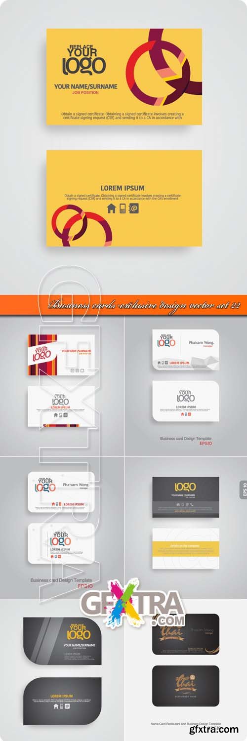 Business cards exclusive design vector set 22