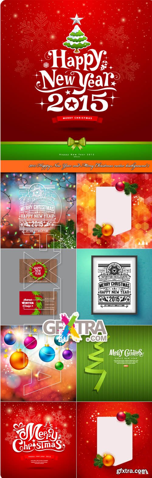 2015 Happy New Year and Merry Christmas vector background 5