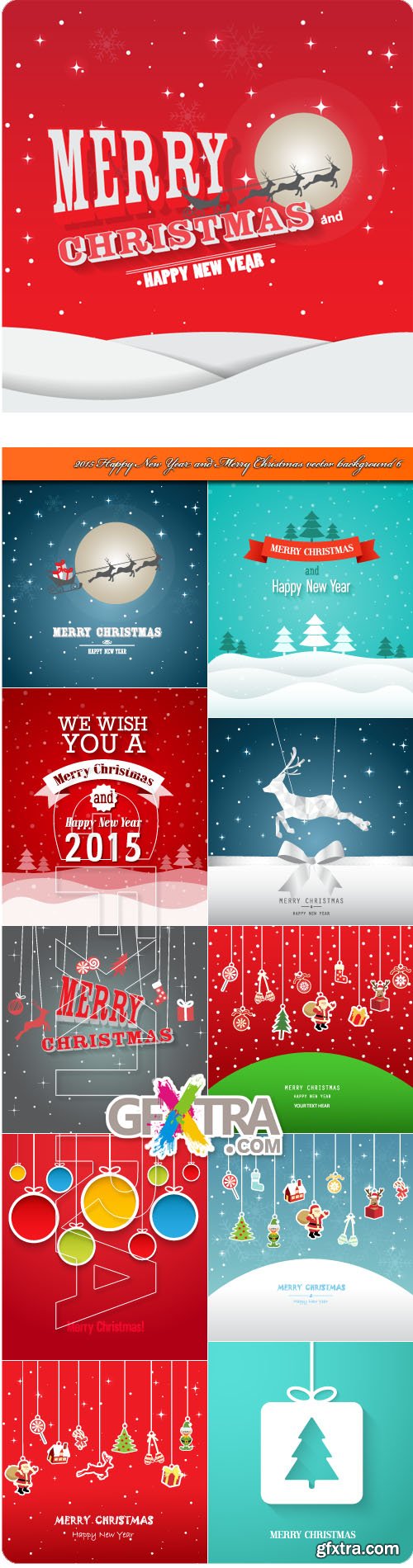 2015 Happy New Year and Merry Christmas vector background 6