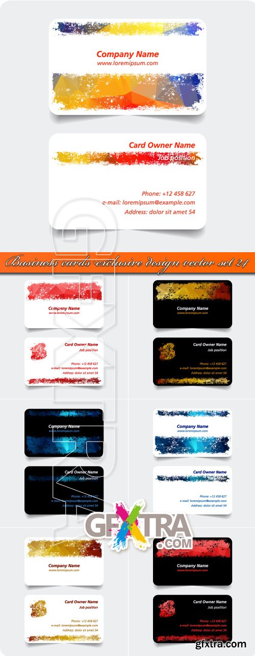 Business cards exclusive design vector set 24