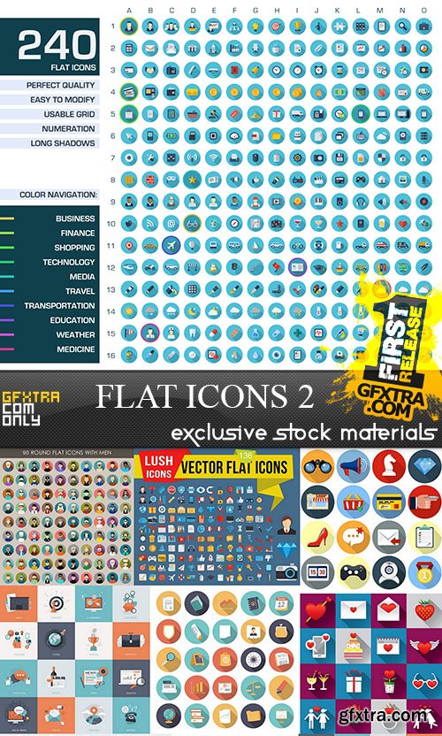Flat Icons 2 - Design Vector Collection, 25xEPS