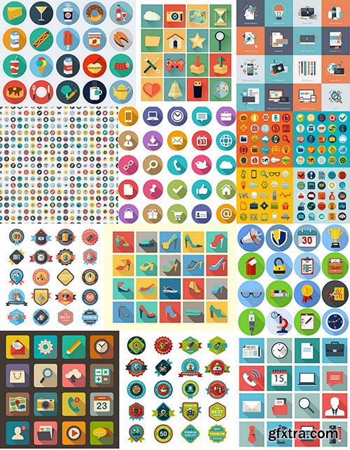 Flat Icons 2 - Design Vector Collection, 25xEPS
