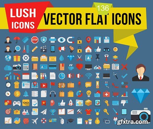 Flat Icons 2 - Design Vector Collection, 25xEPS